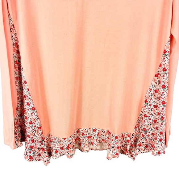 Matilda Jane Sing it Out Floral Print Casual Top Size Small Ruffle Hem Pink - Picture 5 of 10